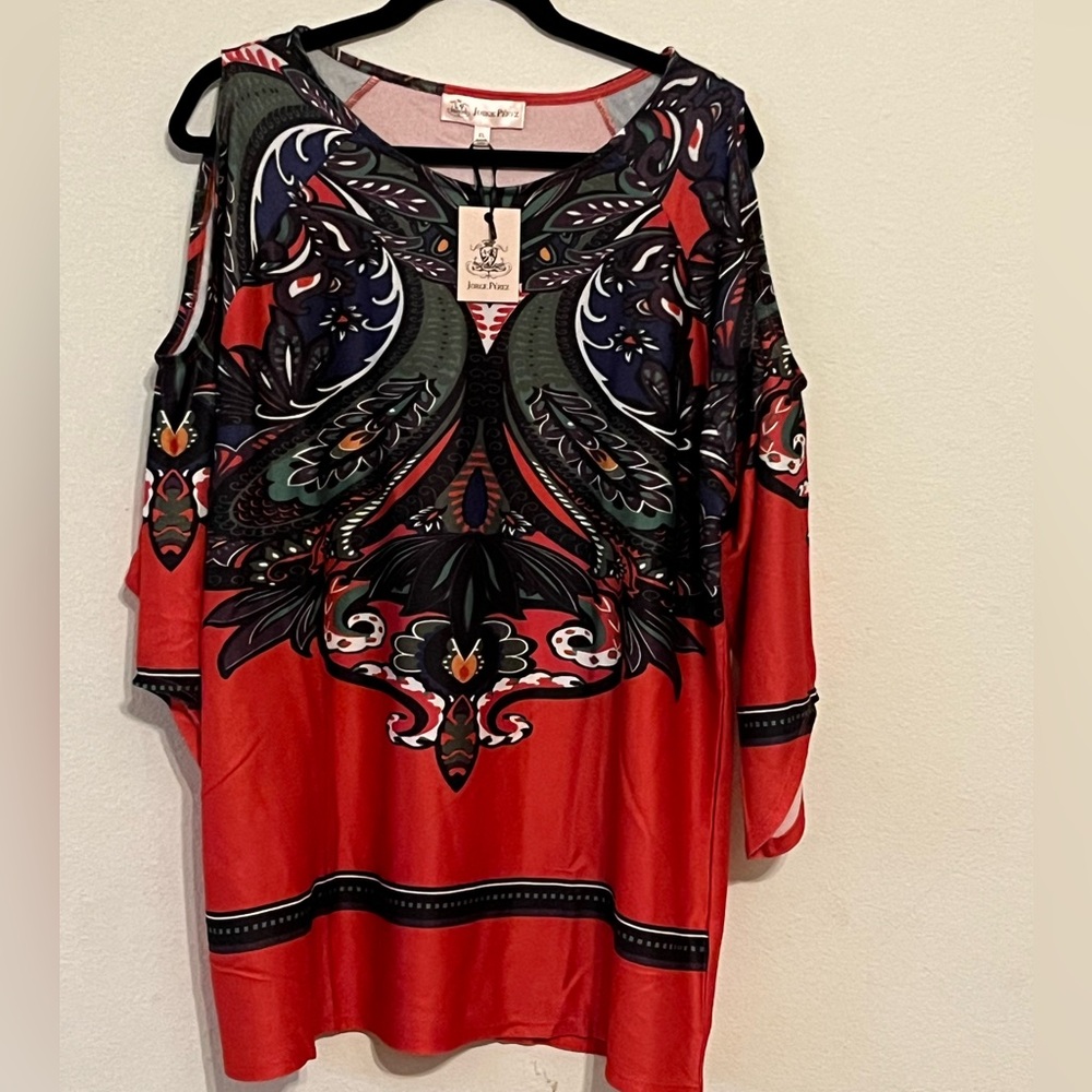 Stylish Red Printed Blouse